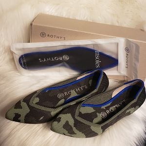 Rothy's Olive Camo pointed toe